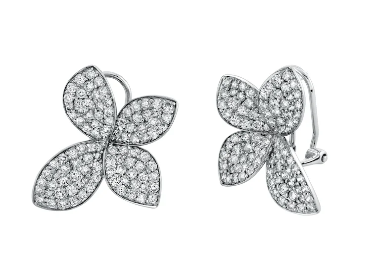 Women’s floral earrings-Four Leaf Flower Studs