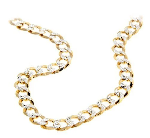 Women’s mixed-metal necklace-Better Jewelry Cuban Italian Chain Two-Toned 14K Gold over .925 Sterling Silver