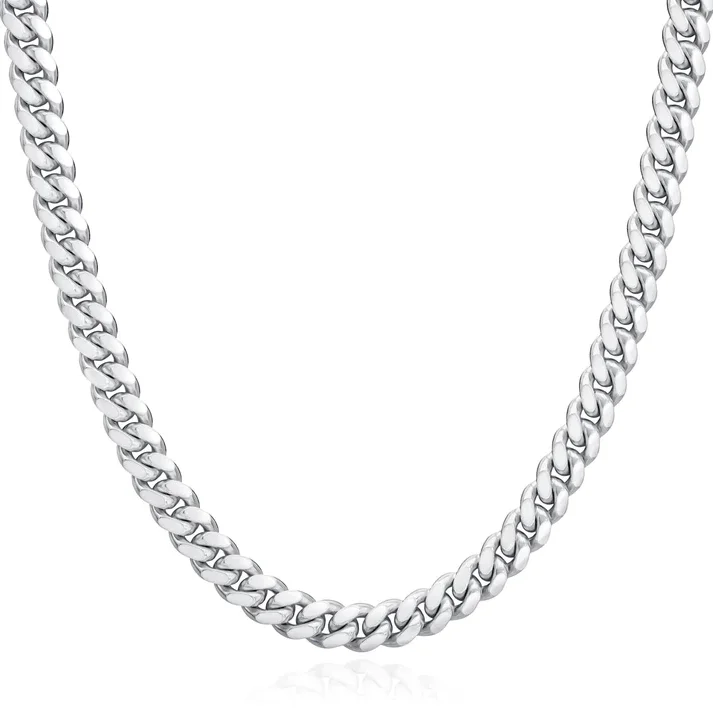 Women’s custom necklace-Better Jewelry 8.0 mm Miami Cuban Link Chain .925 Sterling Silver