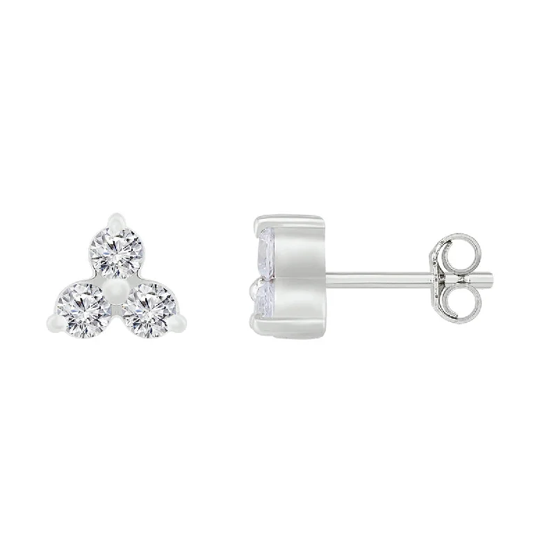 Women’s square earrings-1/5 CTW Diamond Stud Earrings in 10KT White Gold