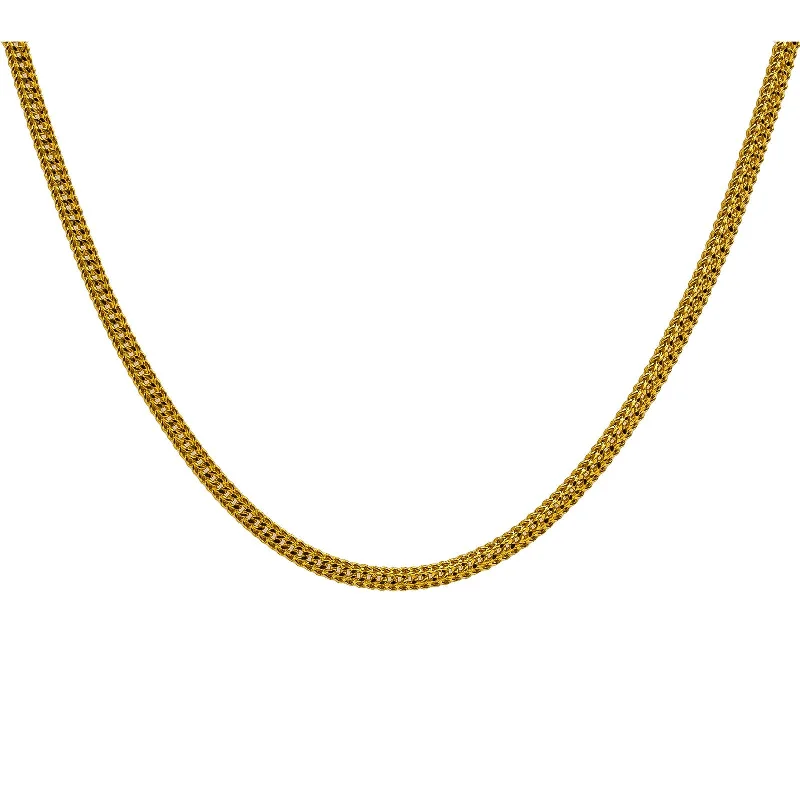 Women’s elegant necklace-22K Yellow Gold Men's Chain W/ Rounded Curb Link