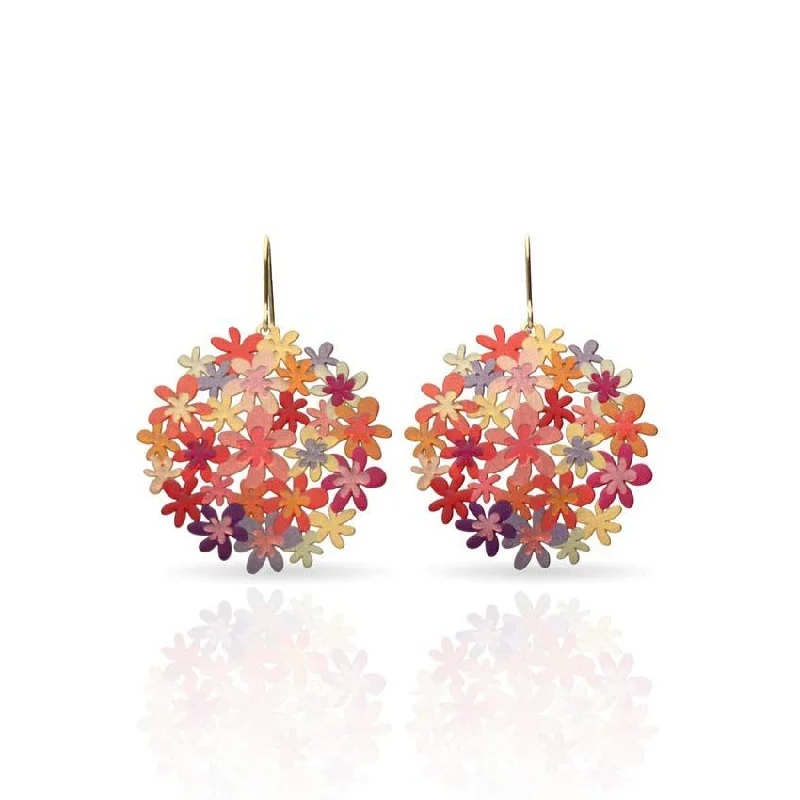 Women’s pearl drop earrings-RAS Orange Bouquet Earrings