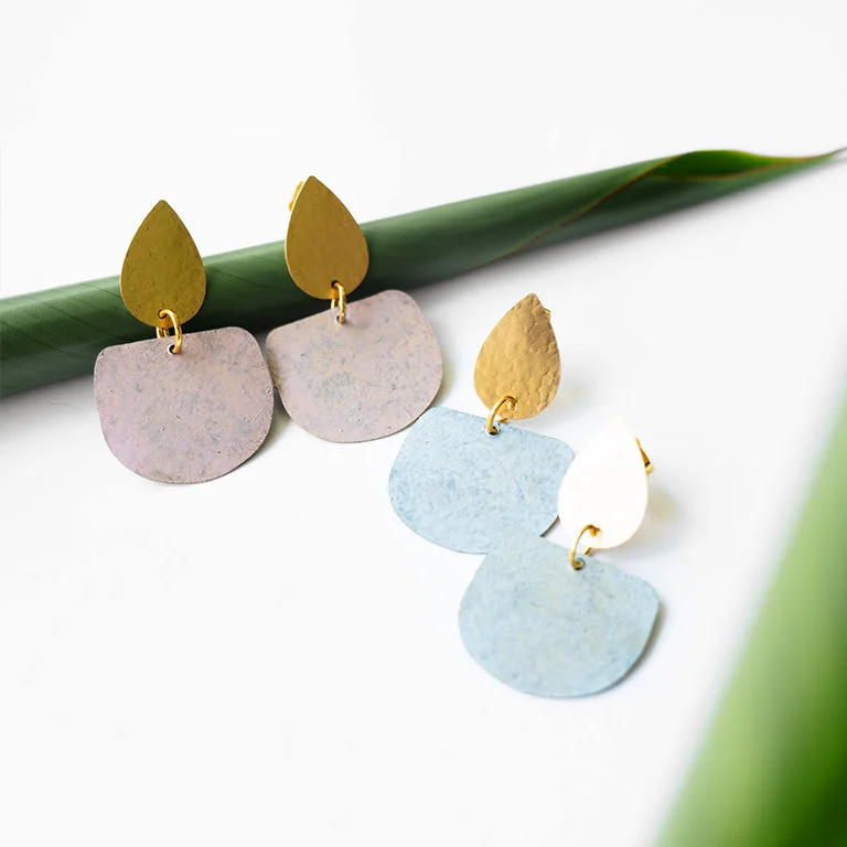 Women’s boho earrings-Pastel Arc Drop Earrings