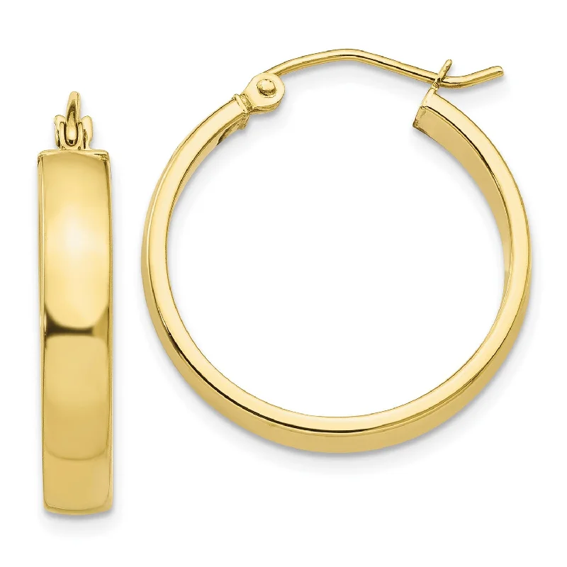 Women’s moonstone earrings-10KT Yellow Gold 23X4MM Hoop Earrings