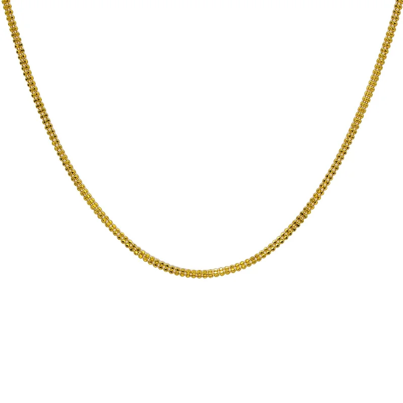 Women’s chic necklace-22K Yellow Gold Men's Chain W/ Rounded Gold Ball Links