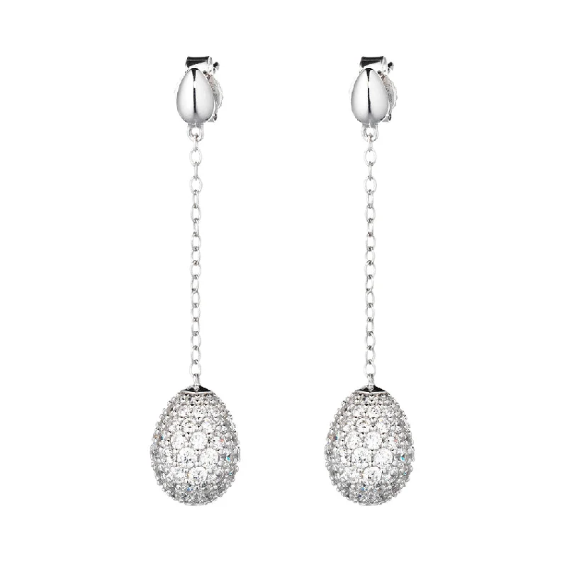 Women’s fashion earrings-Zircon Egg Drop Earrings