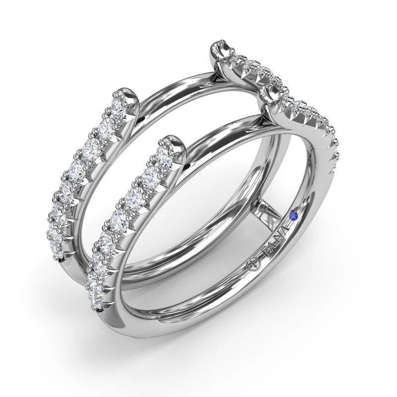 Women’s sapphire and diamond engagement ring-Diamond Insert Band W8018