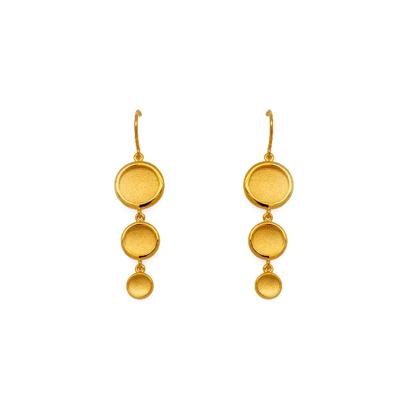 Women’s simple stud earrings-Sun Wire Earrings 24K Gold Vermeil