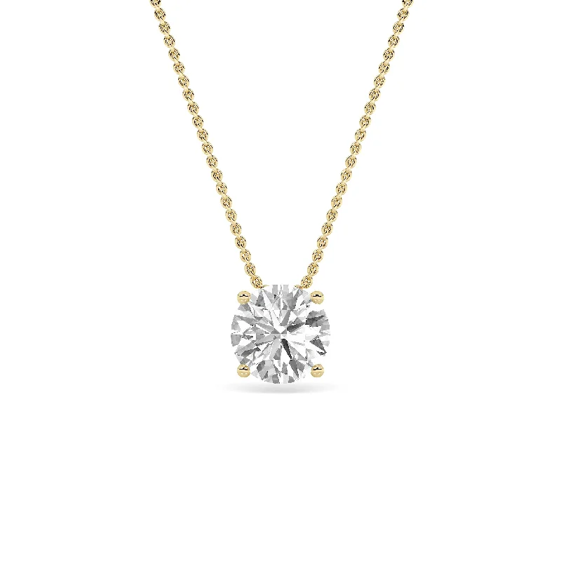 Women’s blue sapphire necklace-Above Love Star Lab Grown Diamond Solitaire Pendant in Yellow Gold (1 3/4 Ct)