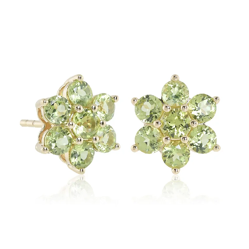 Women’s mixed-metal earrings-Aurora Earrings in Peridots