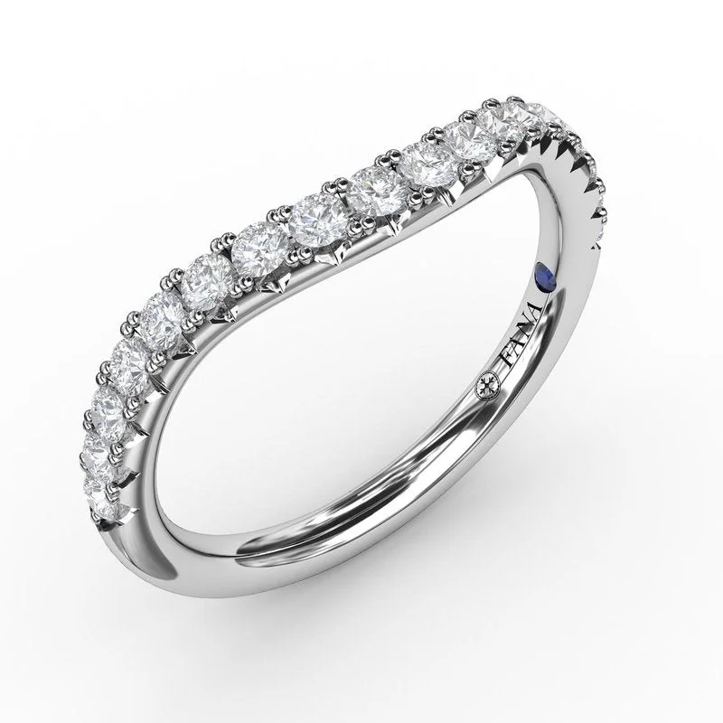 Women’s timeless engagement ring-French Pave Set Contour Diamond Band W7229