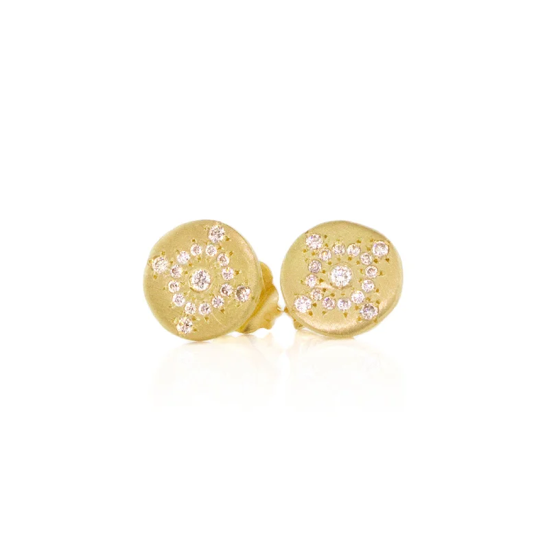 Women’s simple earrings-Petite Shimmer Diamond Stud Earrings