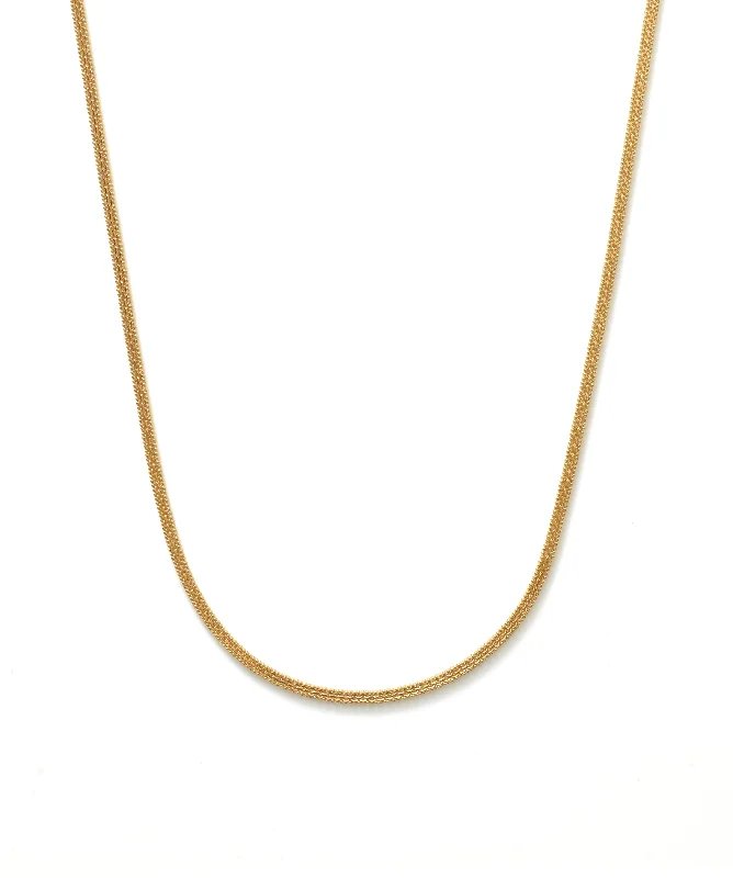 Women’s sparkling diamond necklace-22K Yellow Gold Men's Flat Chain W/ Double Link & Ball Chain, 22 Inches