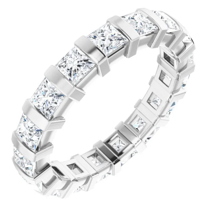 Women’s cushion cut engagement ring-Platinum 2 3/8 CTW Diamond Eternity Band