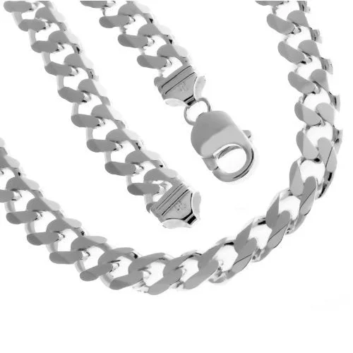 Women’s double-layer necklace-Better Jewelry Solid Sterling Silver Cuban Chain 18 Inches 12.9 mm 138 Grams