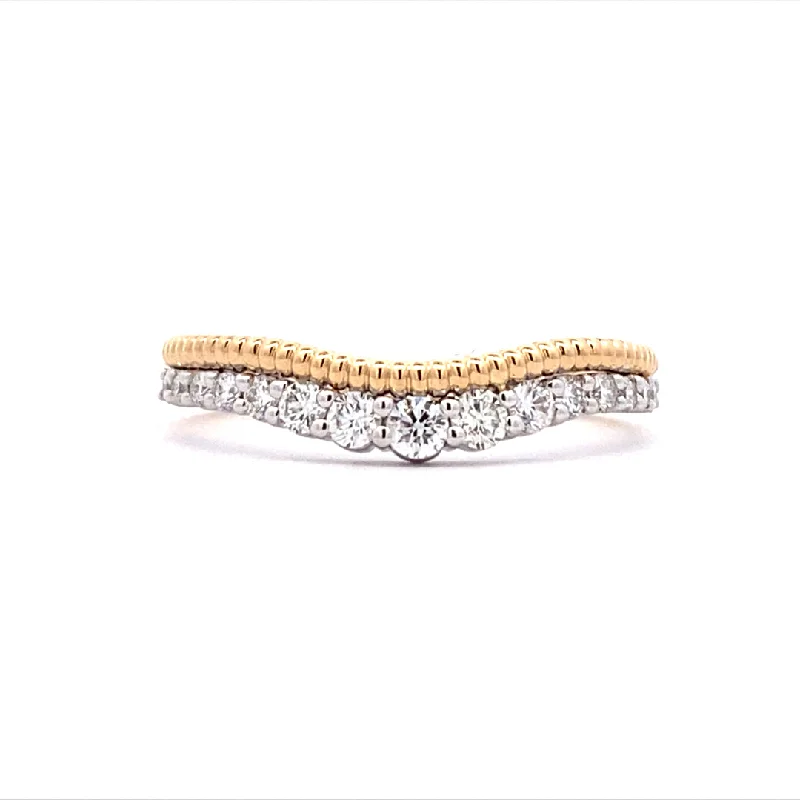 Women’s wedding and engagement ring set-Curved Diamond Enhancer Band in Two-Tone Gold by Allison Kaufman