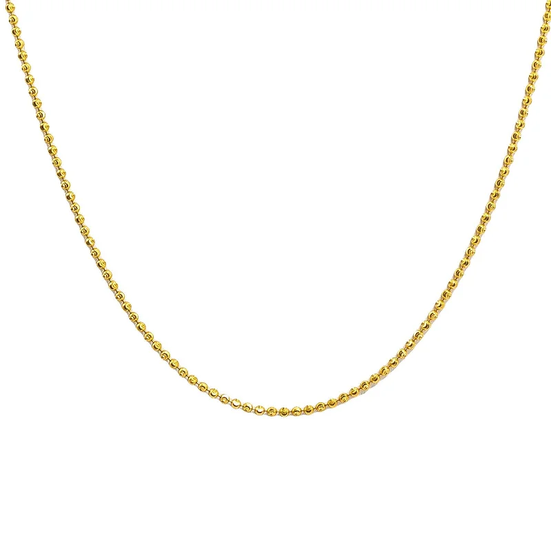 Women’s statement necklace-22K Yellow Gold Chain W/ Textured Swirl Bead Balls