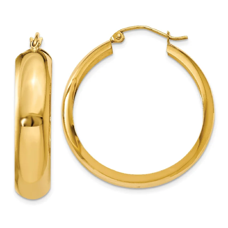 Women’s luxury earrings-14KT Yellow Gold 18X6.75MM Hoop Earrings