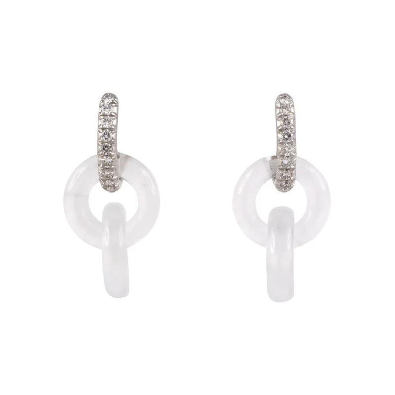 Women’s elegant hoop earrings-Carvin French Diamond & Crystal Earrings