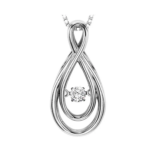 Women’s statement necklace-14K White Gold Diamond Rhythm Of Love Pendant