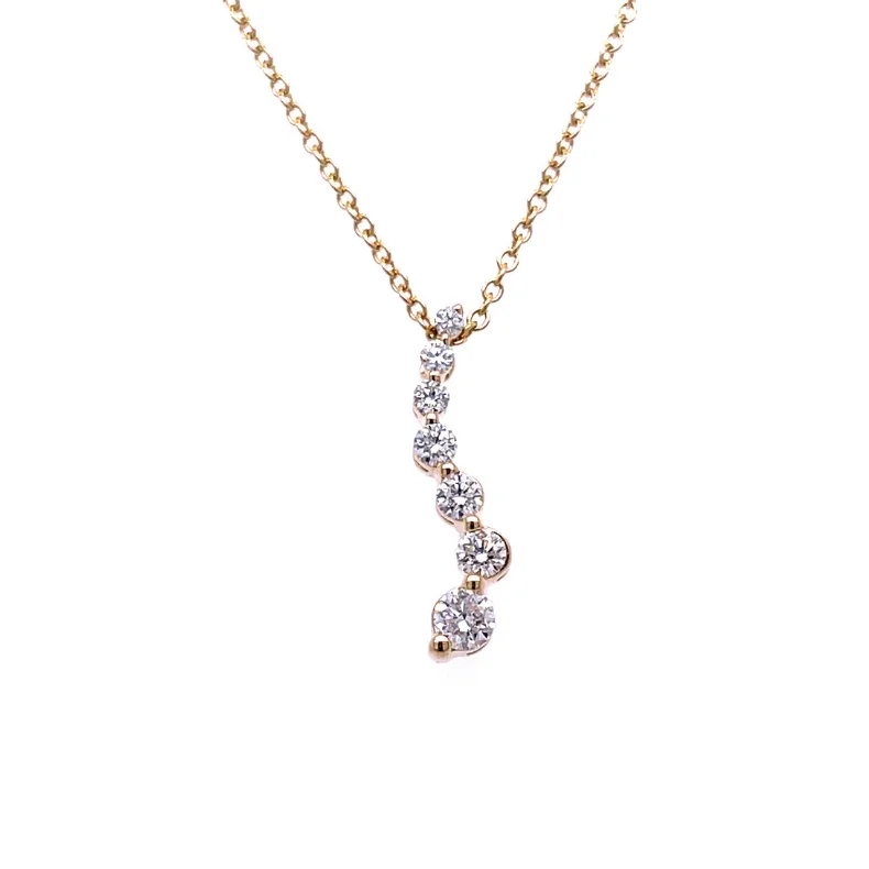 Women’s silver chain necklace-1/4 Carat Graduating Diamond Journey Pendant