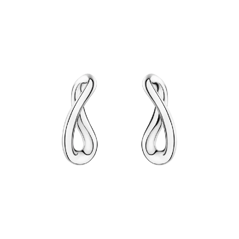 Women’s stackable earrings-Silver Infinity Earrings