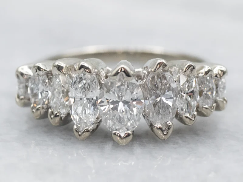 Women’s eternity band engagement ring-Marquise Cut Diamond Band