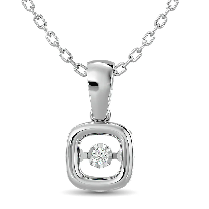 Women’s butterfly necklace-Diamond Shimmering Pendant 1/50 ct tw Round-cut in Sterling Silver