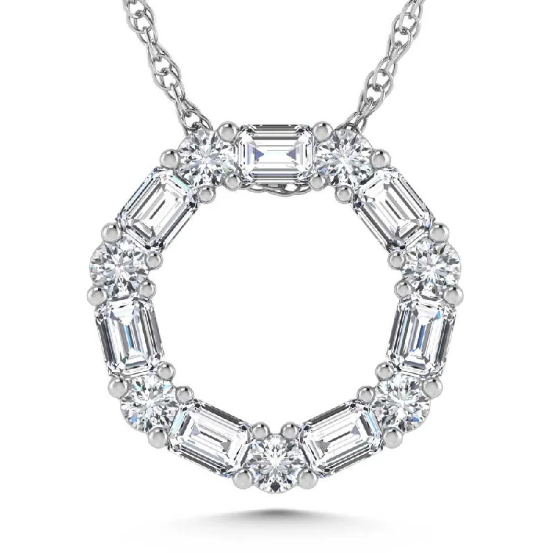 Women’s chic necklace-14K White Gold Lab Grown Diamond 1 Ct.Tw. Fashion Pendant