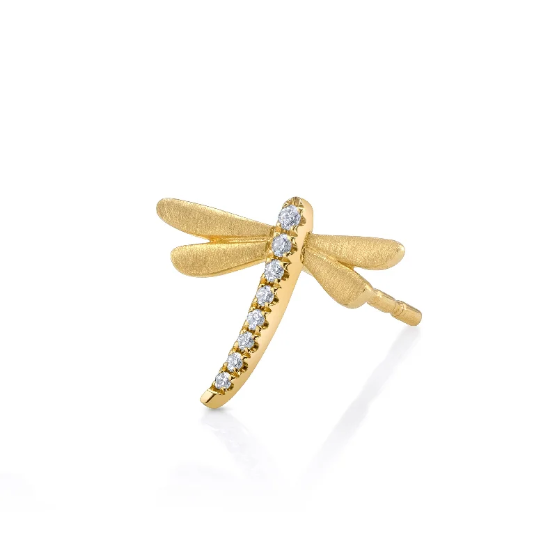 Women’s hand-crafted engagement ring-Dragonfly Stud with Diamonds