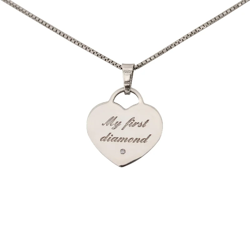 Women’s luxury diamond necklace-My First Diamond Heart Pendant