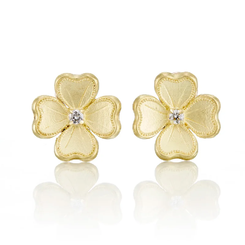 Women’s gold-plated earrings-Dogwood Blossom Earrings