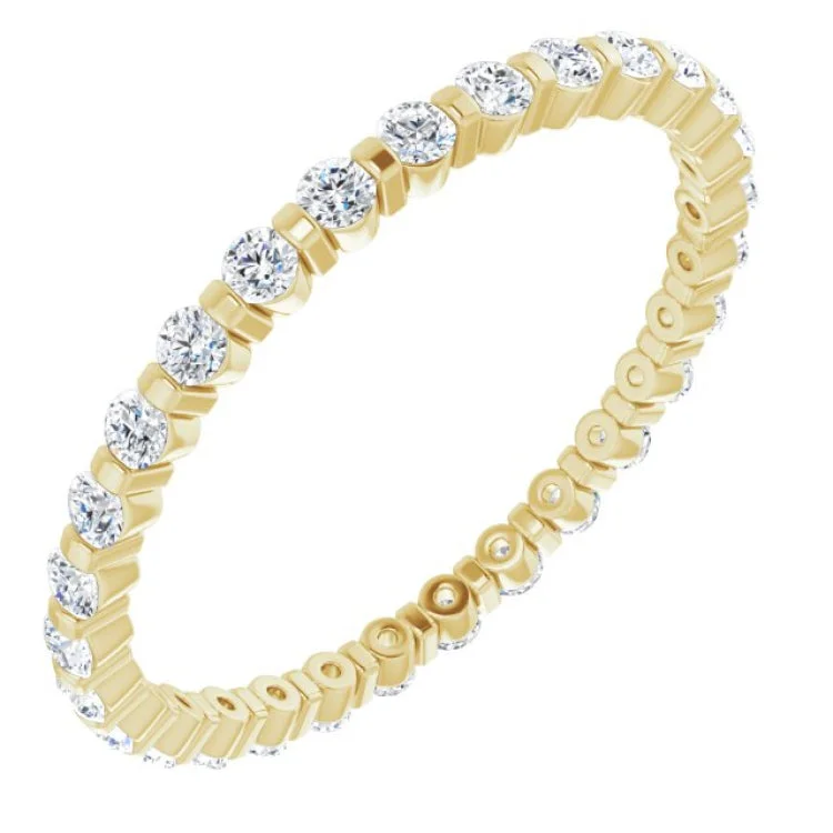 Women’s radiant diamond engagement ring-14K Yellow 3/8 CTW Diamond Eternity Band