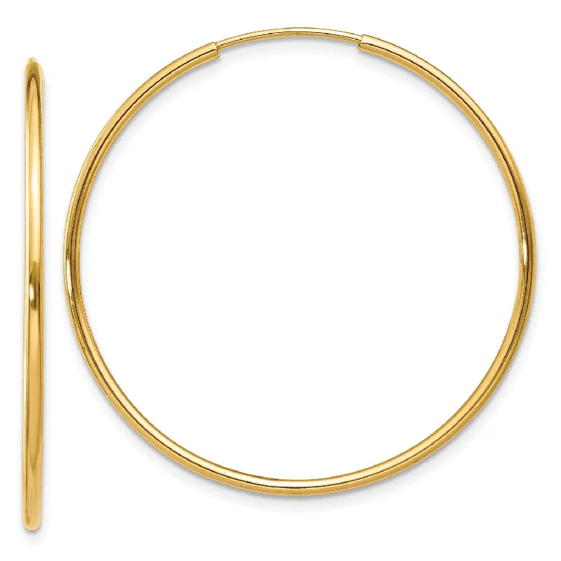 Women’s custom gold earrings-14KT Yellow Gold 30X1.25MM Hoop Earrings