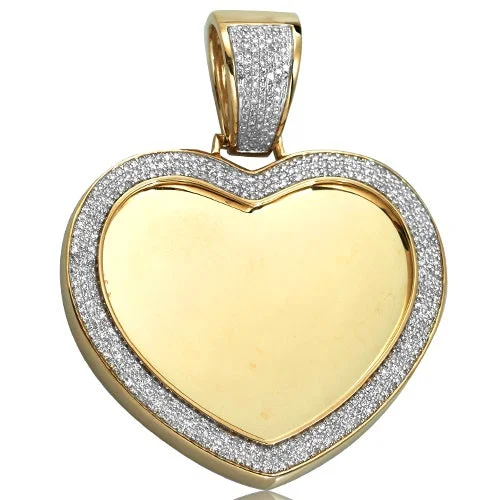 Women’s family necklace-10K 0.85CTW DIAMOND HEART MEMORY PENDANT