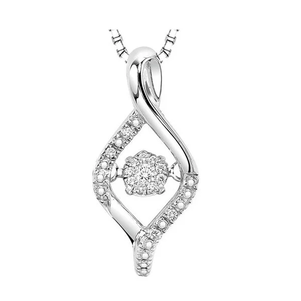 Women’s wedding necklace-Sterling Silver Diamond Rhythm Of Love Pendant