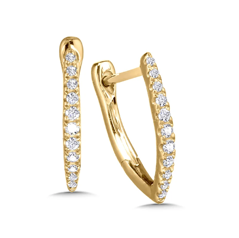 Women’s bespoke engagement ring-"V" Shaped Diamond Hoops in Yellow Gold