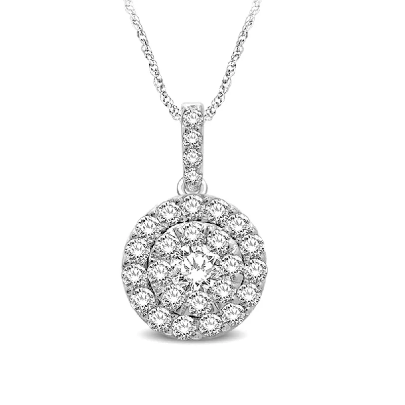 Women’s butterfly pendant necklace-14K White Gold 1/2 Ctw Invisible Diamond Fashion Pendant