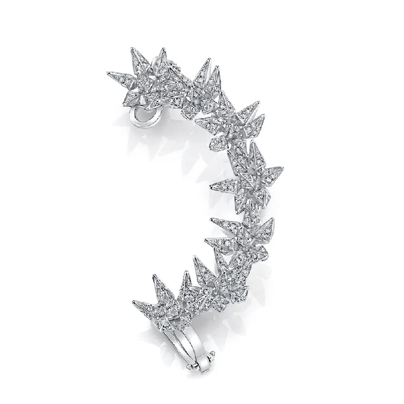 Women’s designer engagement ring-Diamond Hedgehog Ear Cuff