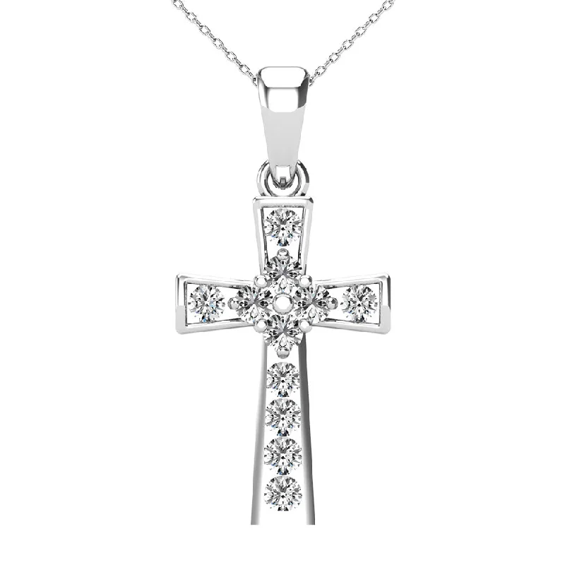 Women’s luxury diamond necklace-Diamond Accented Cross Pendant 1/6 Ct.Tw