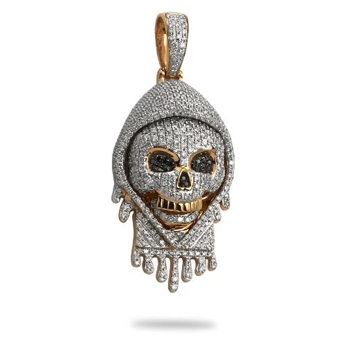 Women’s diamond necklace set-10K 3.00CTW DIAMOND HOODED SKELETON PENDANT