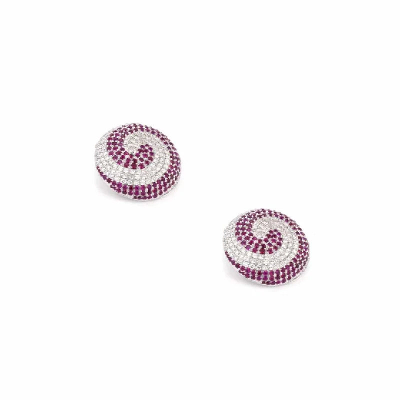 Women’s simple solitaire engagement ring-Ruby & Diamond Swirl Cufflinks