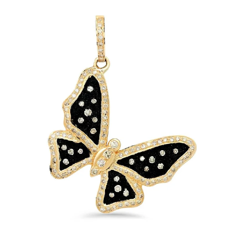 Women’s necklace set-FLARE BUTTERFLY DIAMOND PENDANT, GOLD