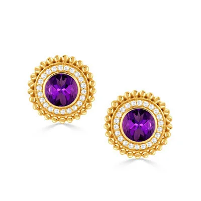 Women’s long drop earrings-Amethyst Justinian Earrings