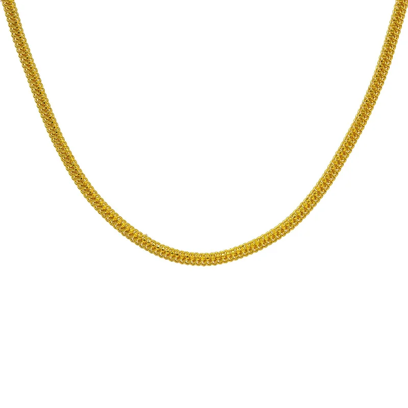 Women’s trendy necklace-22K Yellow Gold Men's Chain W/ Double Chain Link