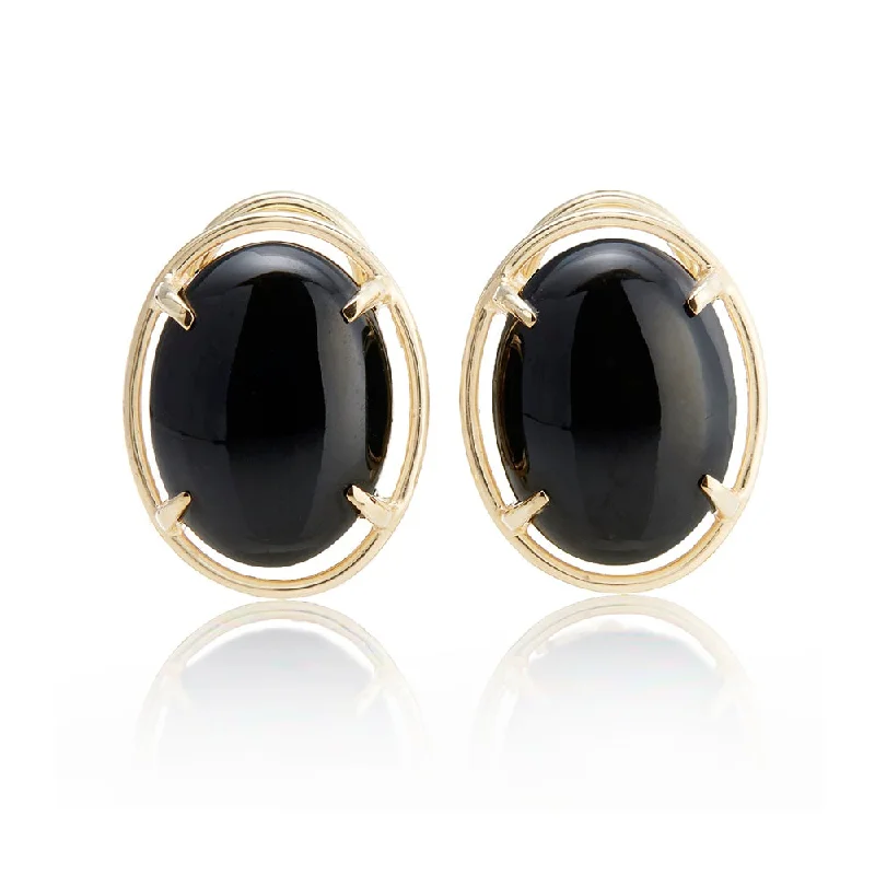 Women’s chic earrings-Peninsula Earrings in Black Jade