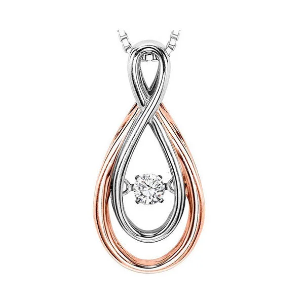 Women’s diamond necklace-14K Rose Gold Diamond Rhythm Of Love Pendant