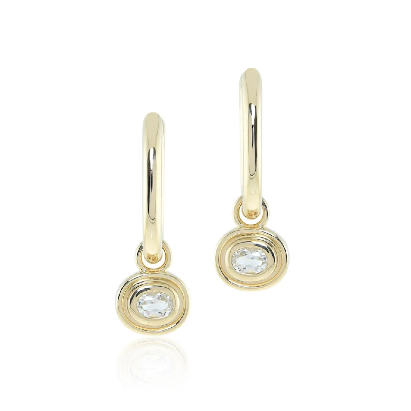 Women’s gold dangle earrings-Catalina Drop Earrings in White Topaz