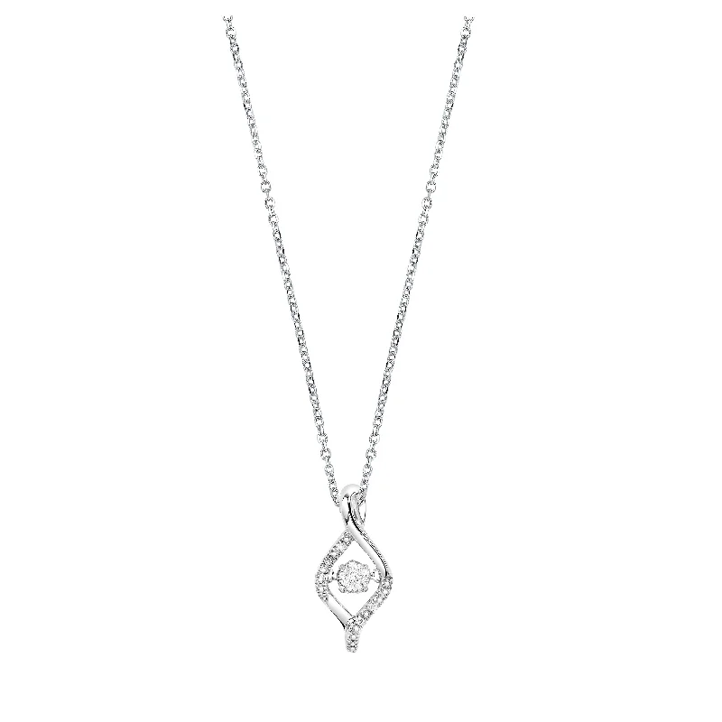 Women’s cubic zirconia pendant necklace-1/20 Ctw Rhythm of Love Diamond Pendant