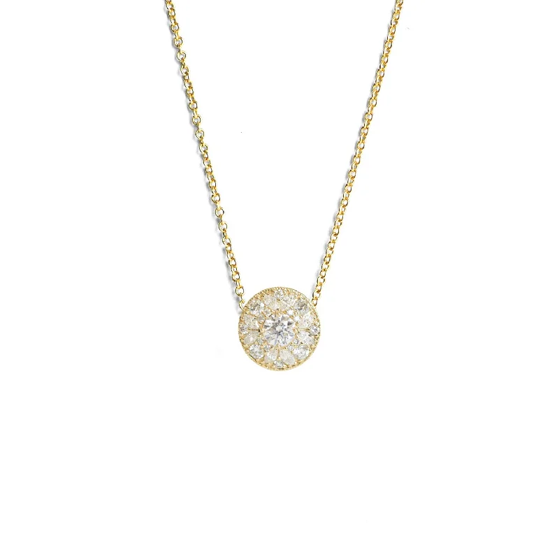 Women’s elegant necklace-Marquise & Round Brilliant Cut Diamond Mosaic Pendant